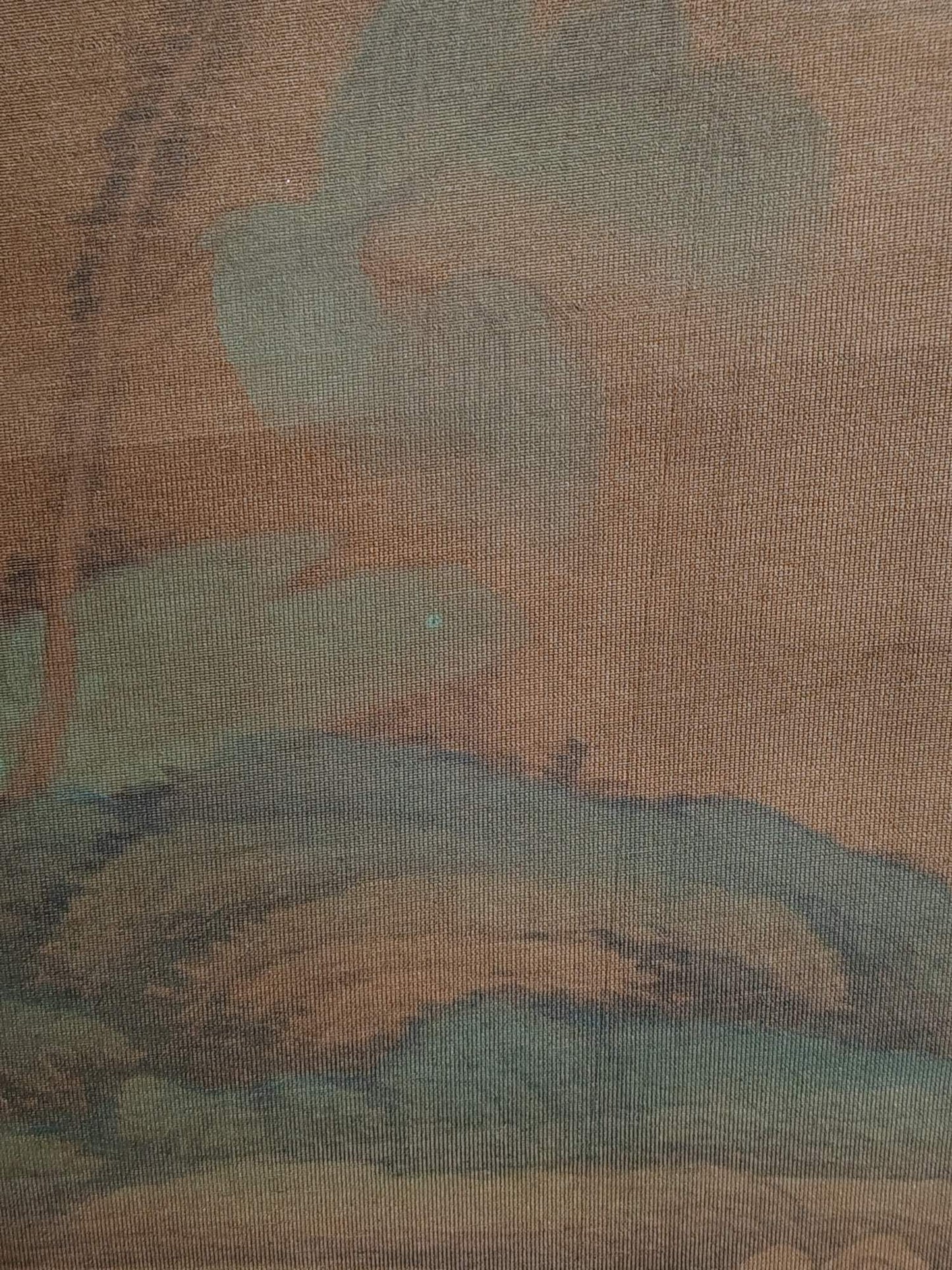 A1494 Chinese Watercolour On Silk Mountain River Scene Design Painting - Shi Tao