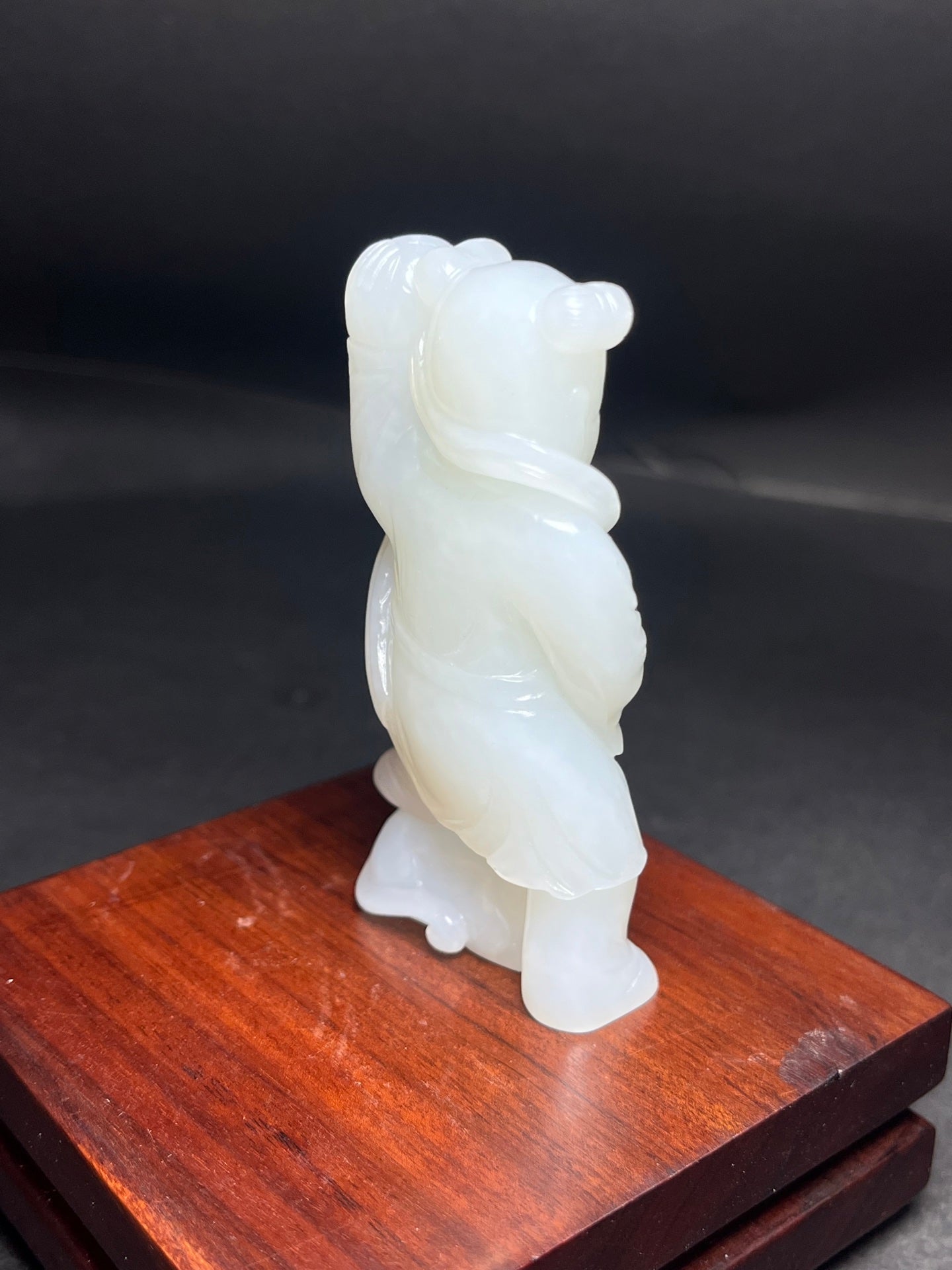 A1503 Superb Chinese White Hetian Jade Carved Kid Pendant/Statue
