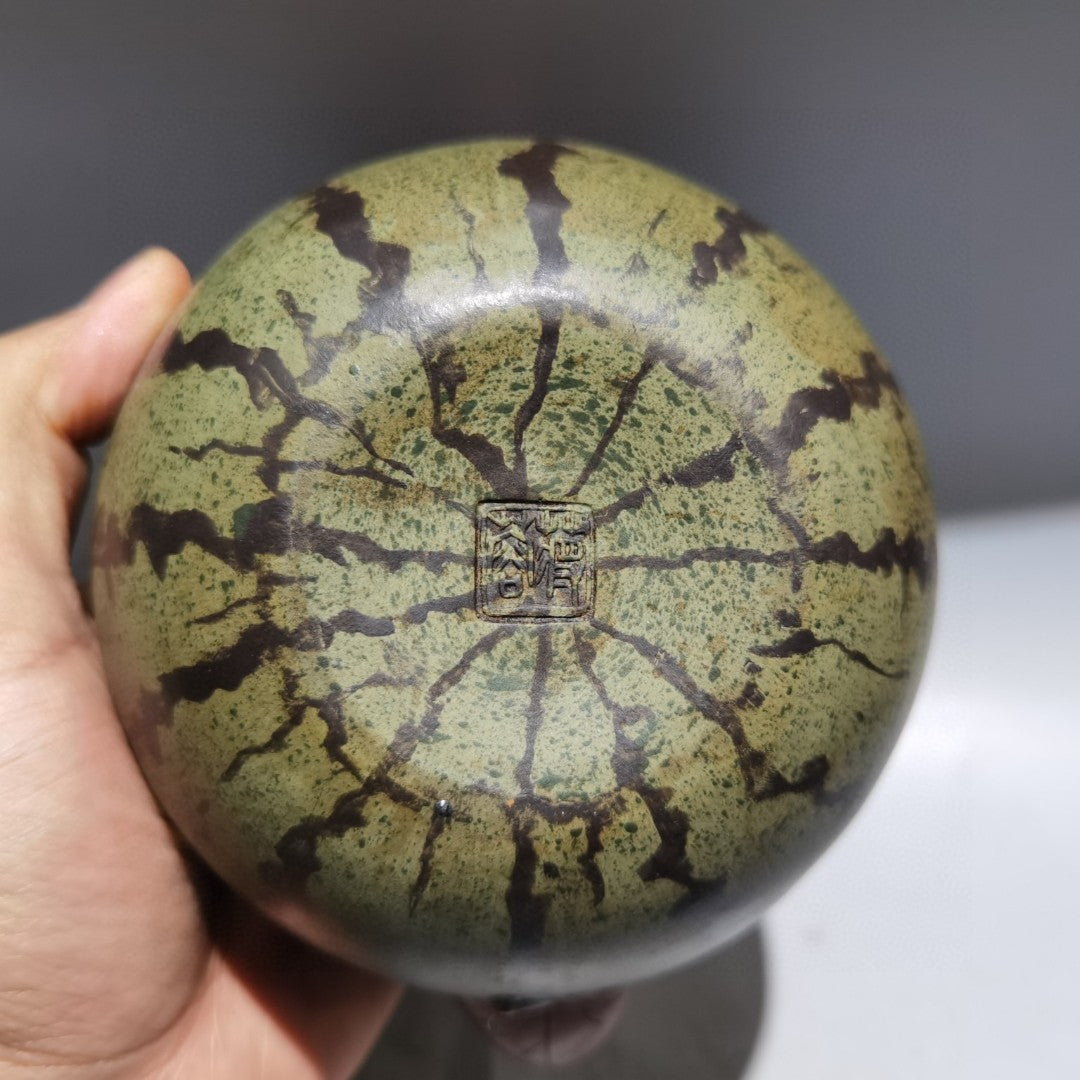 A1585 Chinese Yixing Zisha Watermelon Handle Teapot