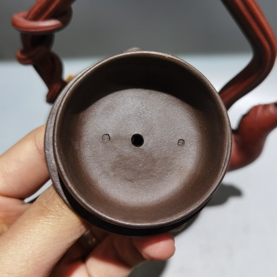 A1585 Chinese Yixing Zisha Watermelon Handle Teapot