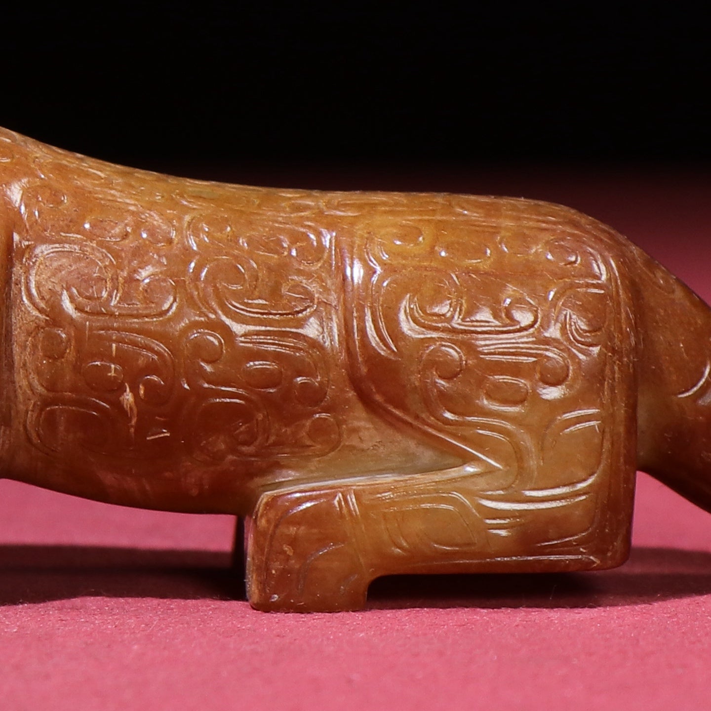 A1634 Superb Old Chinese Hetian Jade Carved Tiger Statue