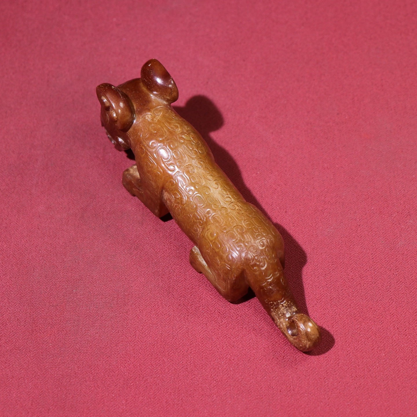A1634 Superb Old Chinese Hetian Jade Carved Tiger Statue