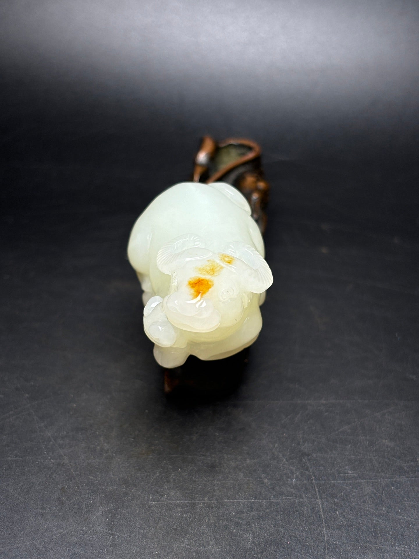 A1636 Superb Chinese Hetian Jade Carved Fortune Ox Pendant