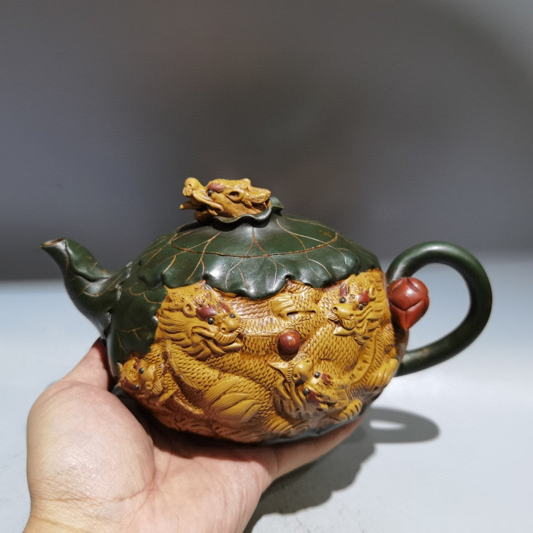 A1650 Superb Chinese Yixing Zisha Fortune Dragon Teapot