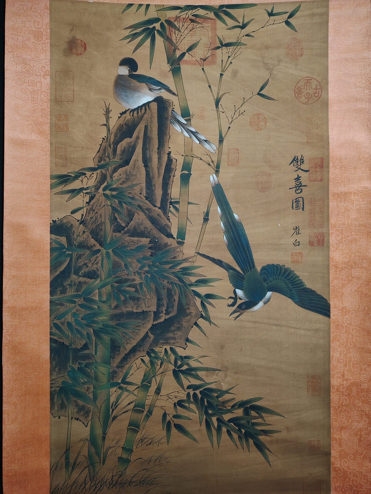 A1659 Chinese Watercolour On Silk Bird Design Painting - Cui Bai