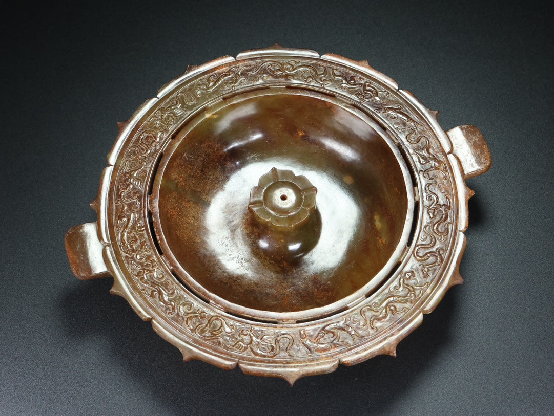 A1669 Vintage Chinese Hetian Jade Incense Burning Tool