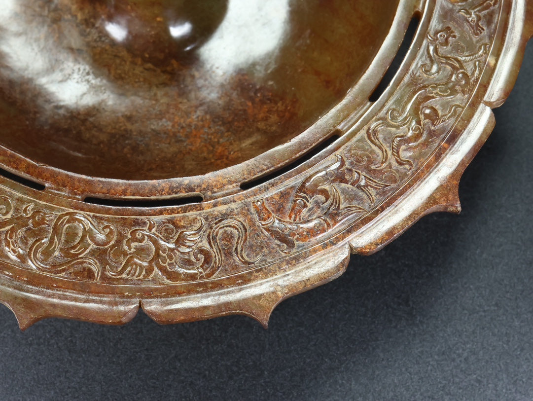 A1669 Vintage Chinese Hetian Jade Incense Burning Tool