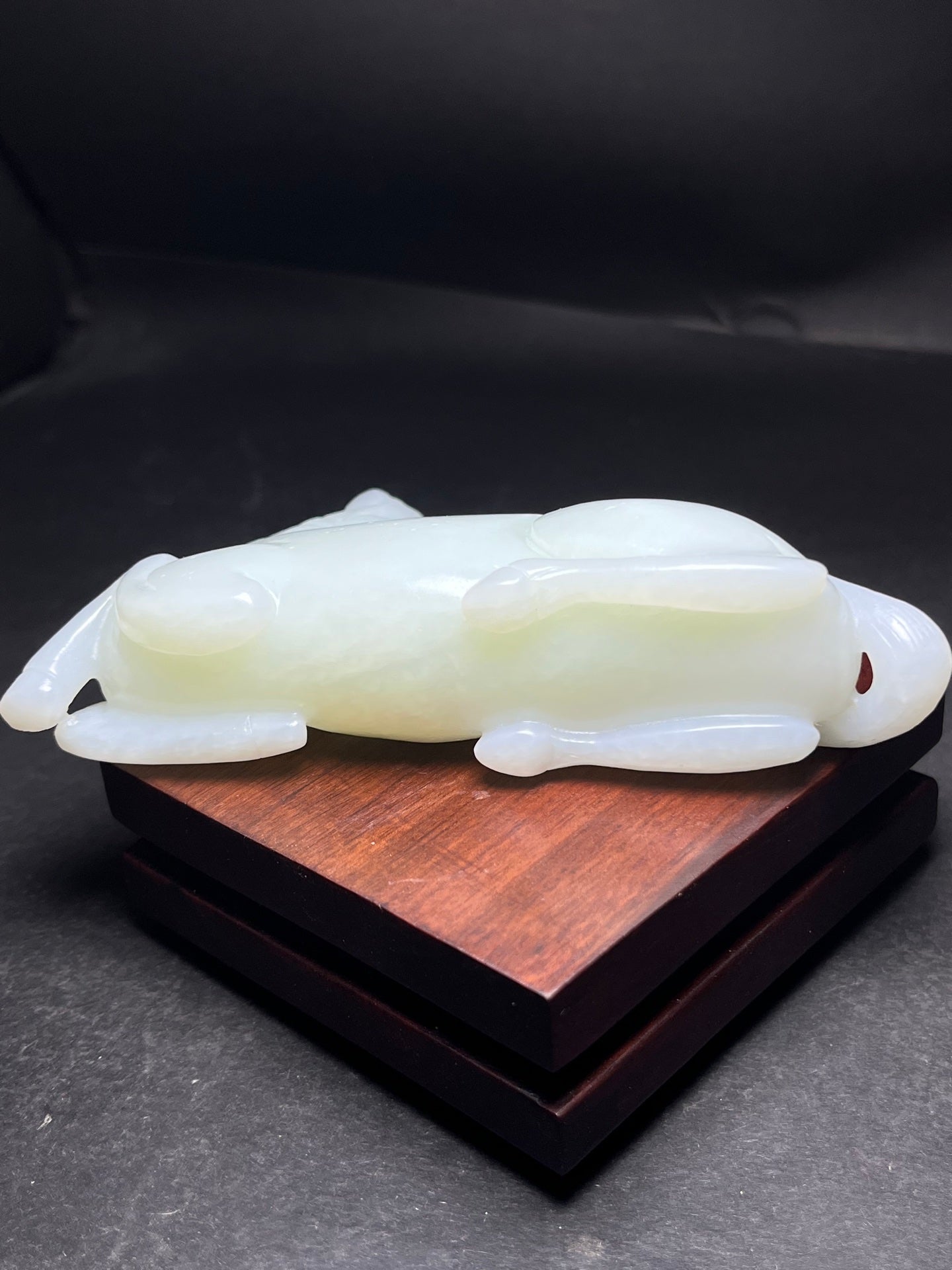 A1671 Superb Chinese White Hetian Jade Carved Fortune Horse Statue