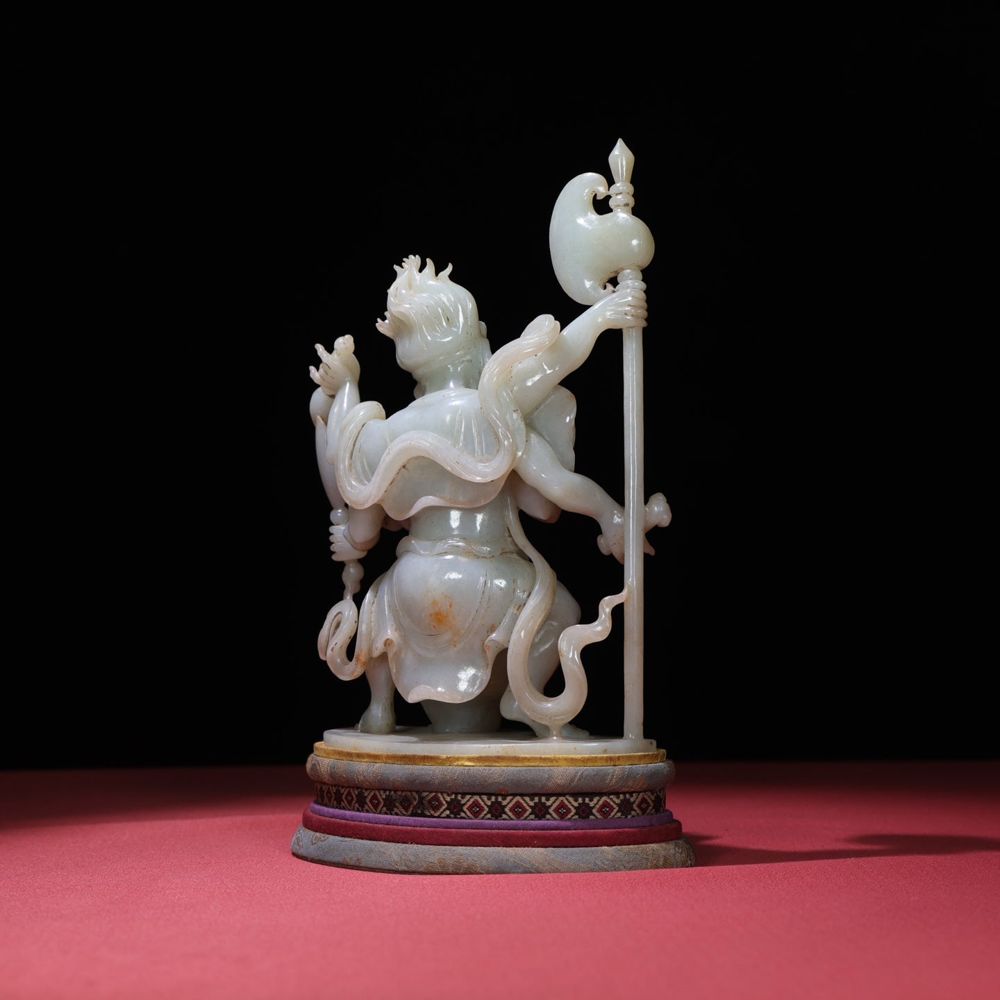 A1674 High Quality Chinese White Hetian Jade Carved Mythology Figure Statue