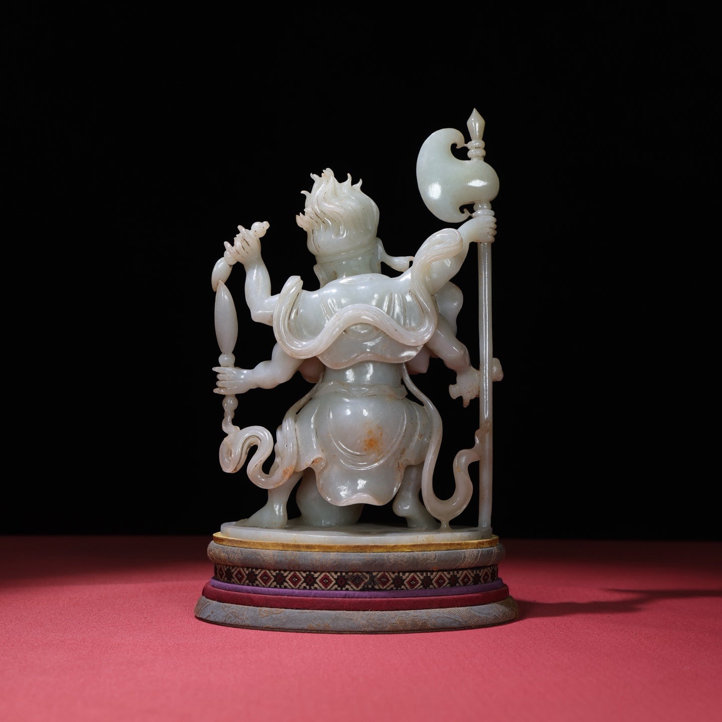 A1674 High Quality Chinese White Hetian Jade Carved Mythology Figure Statue