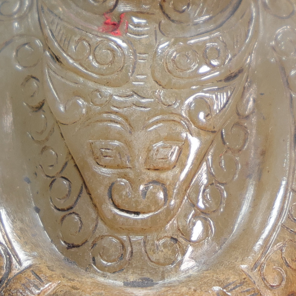 A1688 Superb Old Chinese Hetian Jade Carved Figure Statue