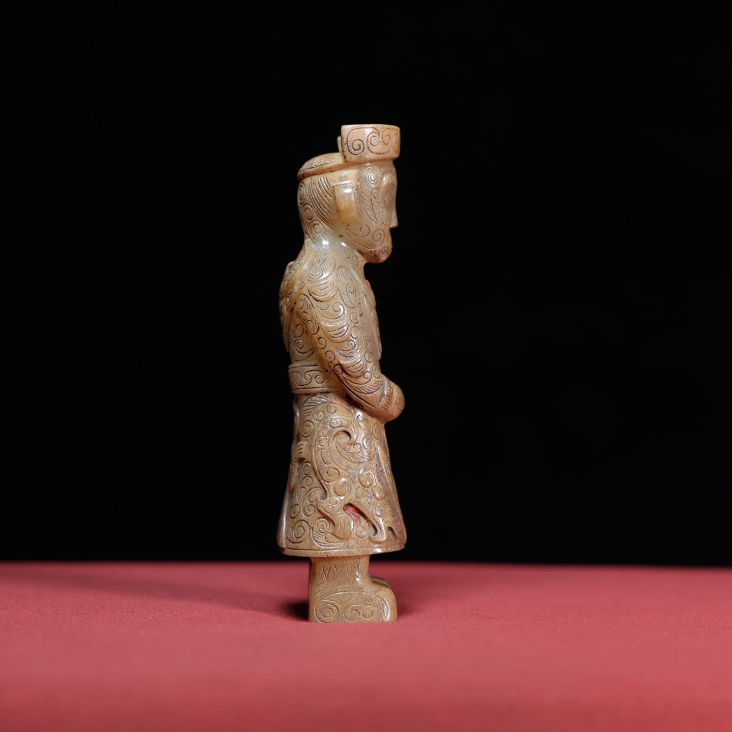 A1688 Superb Old Chinese Hetian Jade Carved Figure Statue