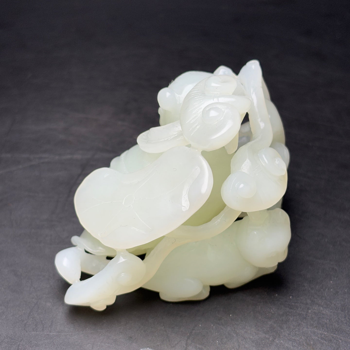 A1692 Superb Chinese Hetian Jade Carved Kid Statue