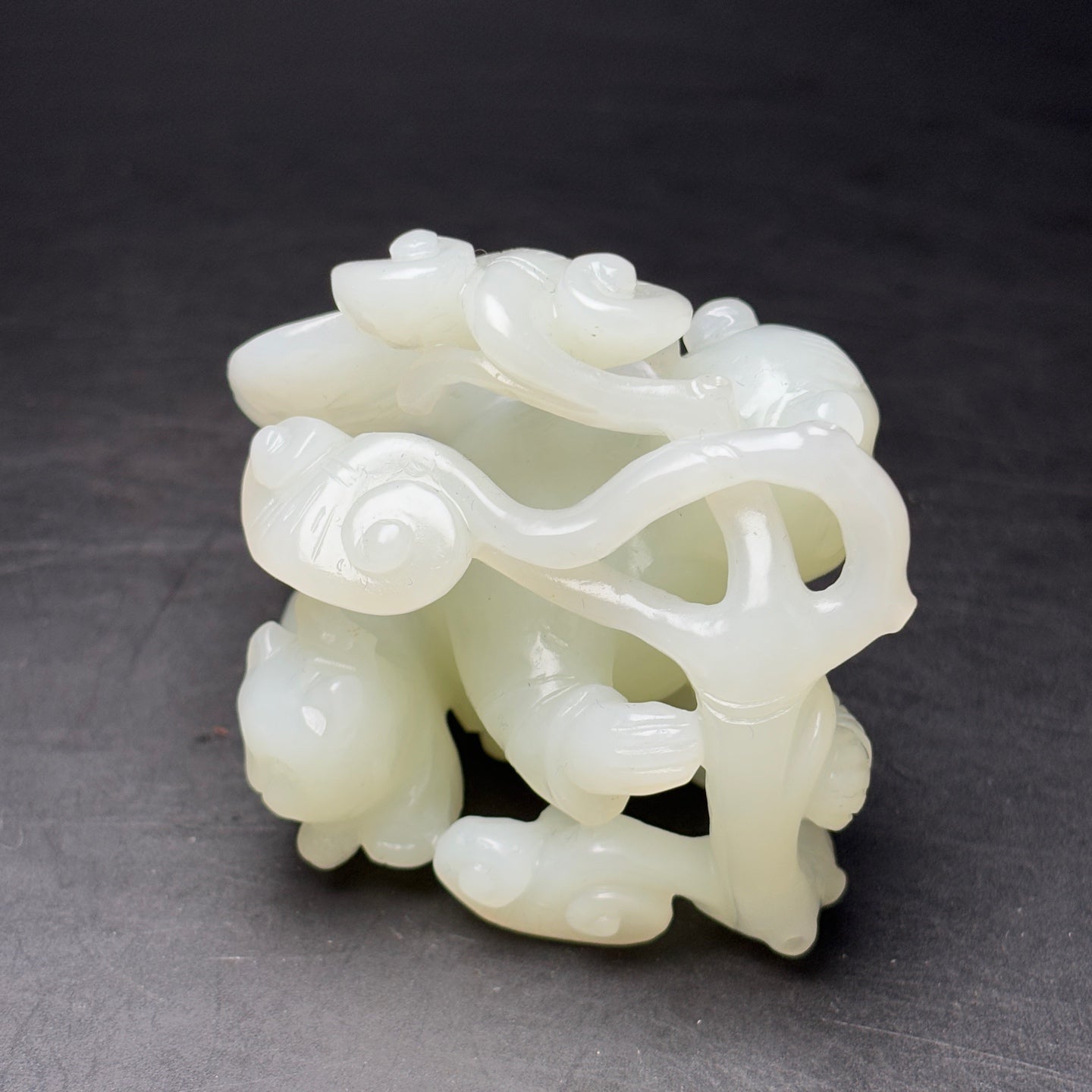 A1692 Superb Chinese Hetian Jade Carved Kid Statue