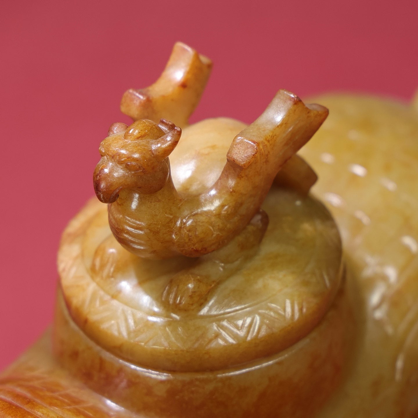 A1698 Superb Vintage Chinese Hetian Jade Carved Rhinoceros Statue