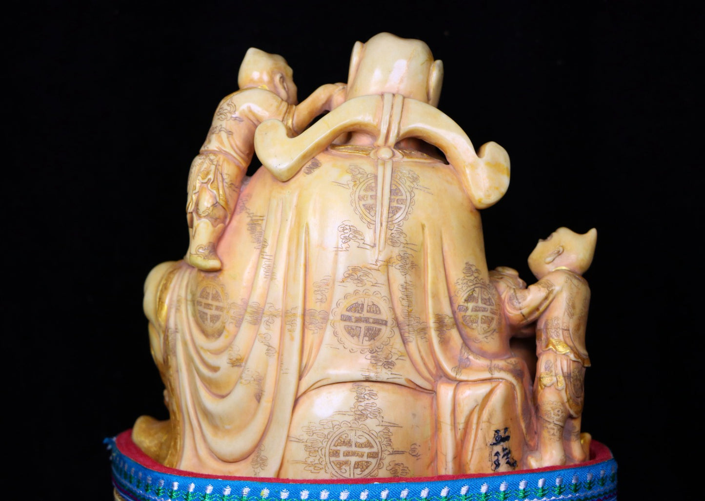 A1711 Superb Old Chinese Shoushan Stone Carved Heavenly Ghostcatcher Statue