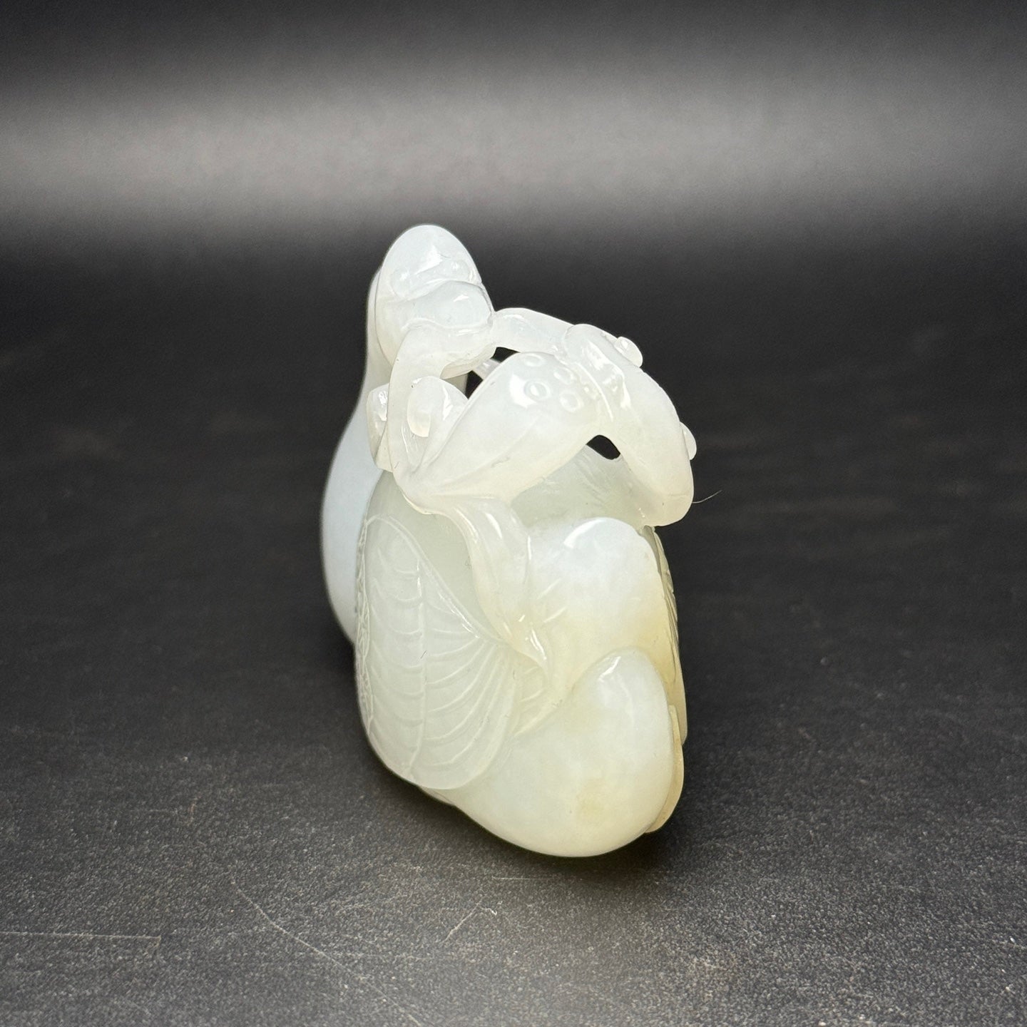 A1716 Superb Chinese Hetian Jade Carved Ruyi Swan Statue