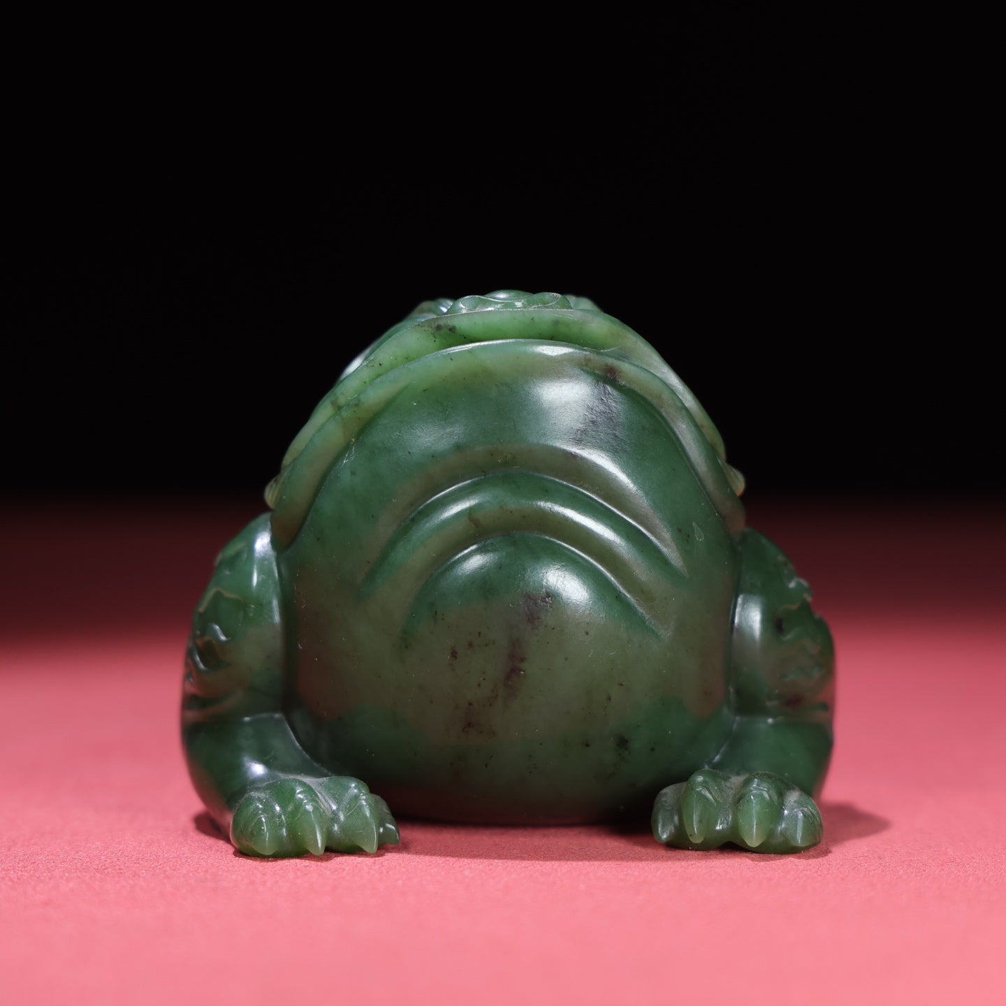 A1722 Superb Chinese Green Hetian Jade Fortune Toad Statue