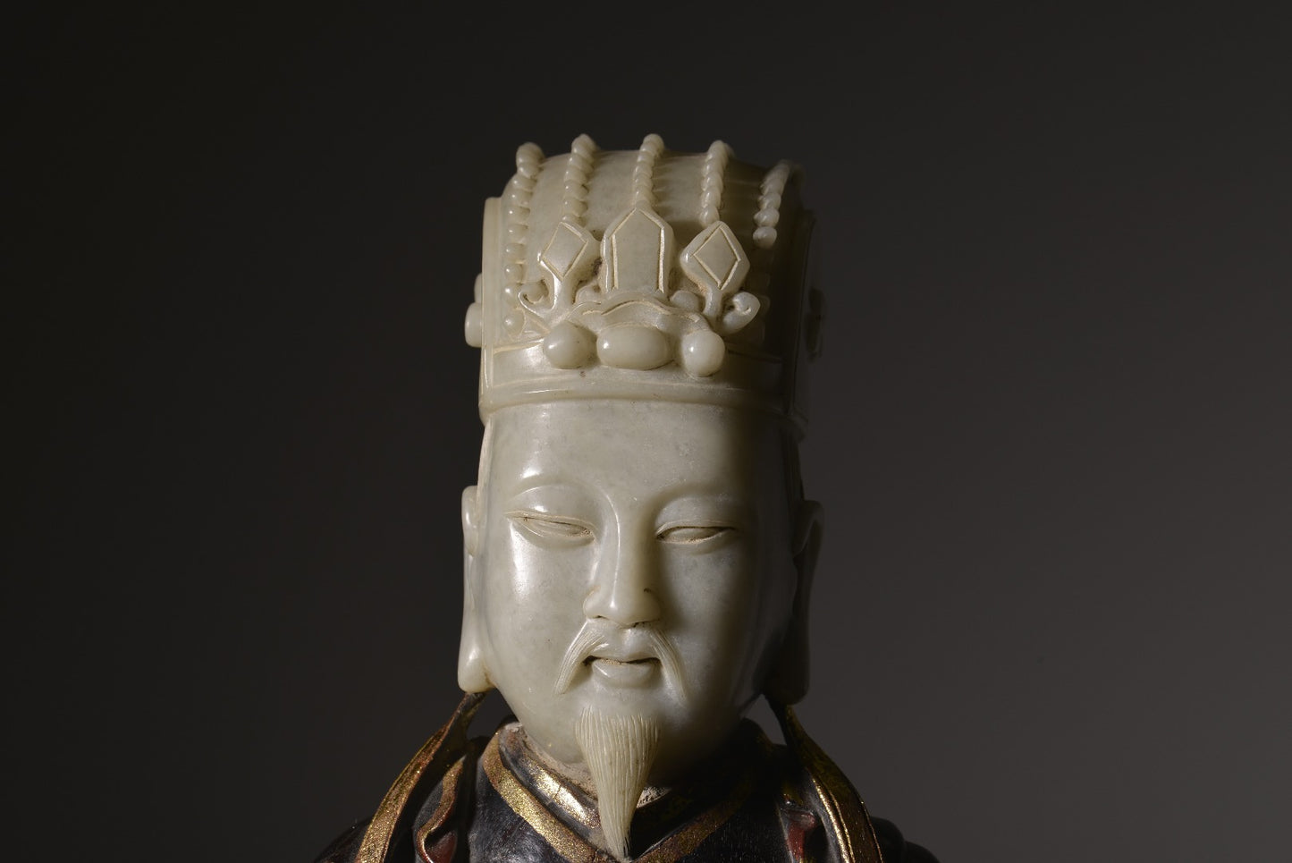 A1729 Vintage Chinese Zitan Wood Inlay Shoushan Stone Figure Statue