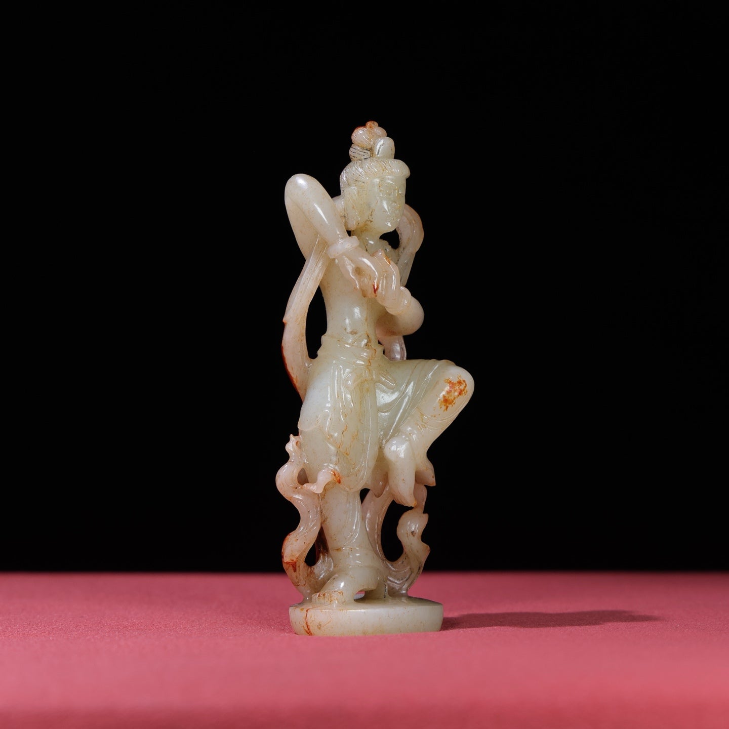 A1743 Superb Old Chinese Hetian Jade Carved Figure Statue