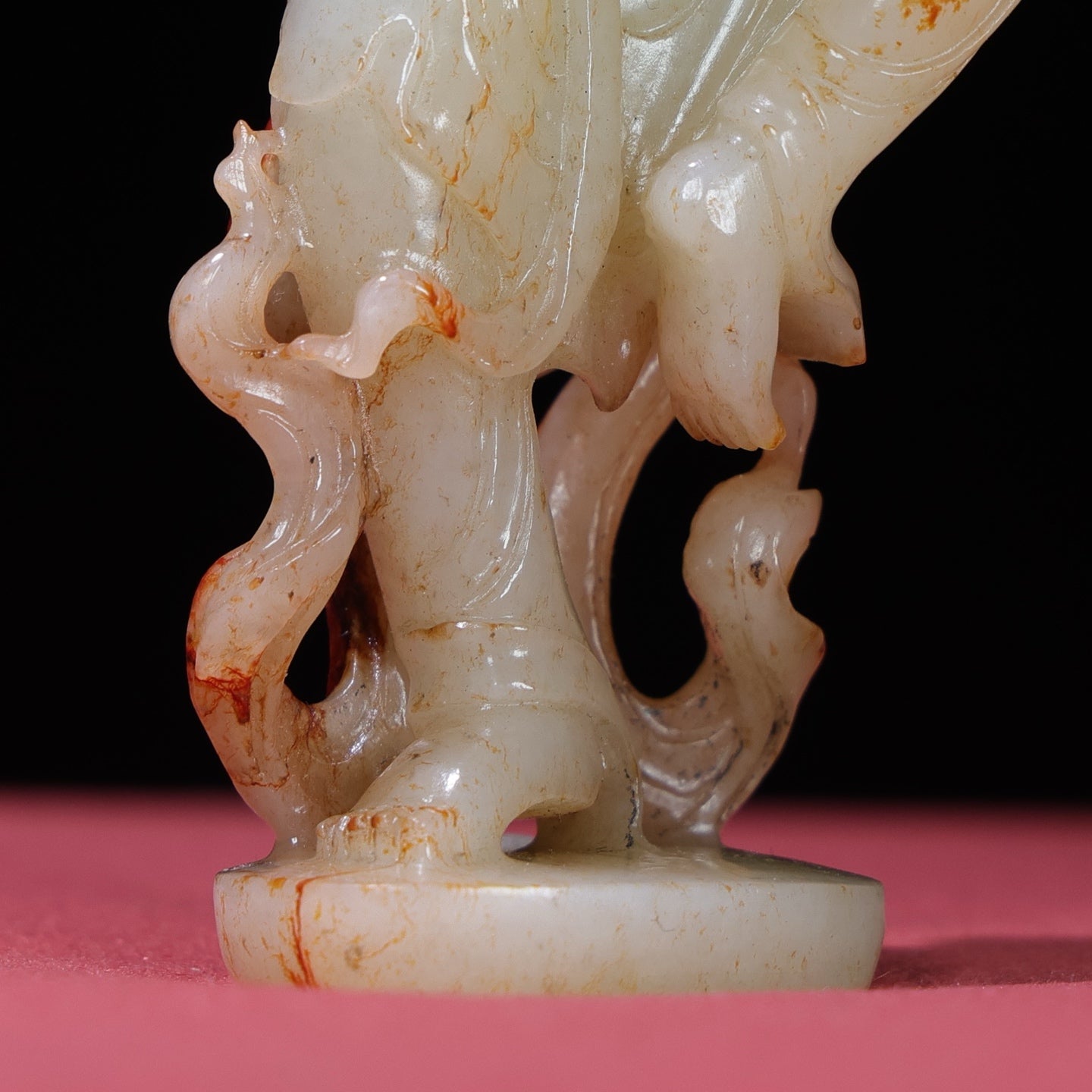 A1743 Superb Old Chinese Hetian Jade Carved Figure Statue