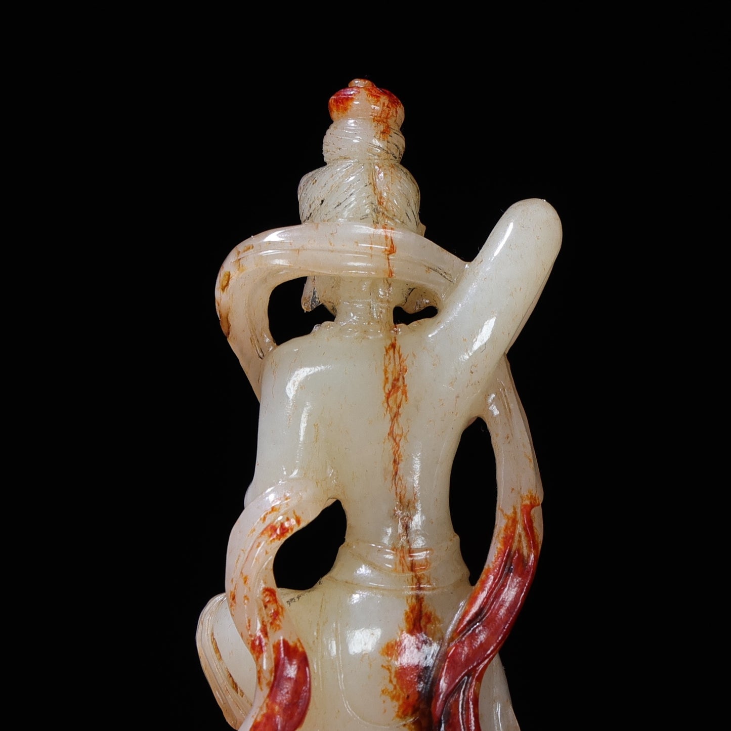 A1743 Superb Old Chinese Hetian Jade Carved Figure Statue