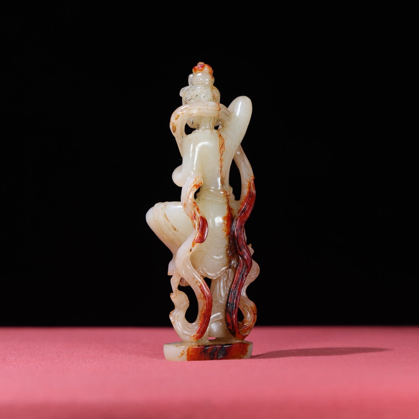 A1743 Superb Old Chinese Hetian Jade Carved Figure Statue