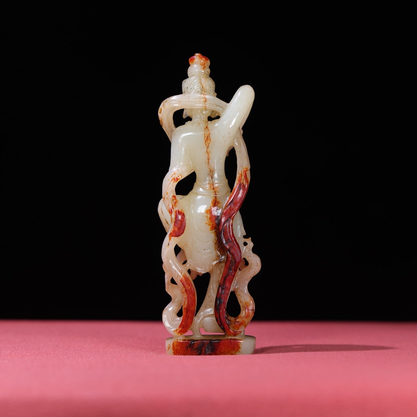 A1743 Superb Old Chinese Hetian Jade Carved Figure Statue