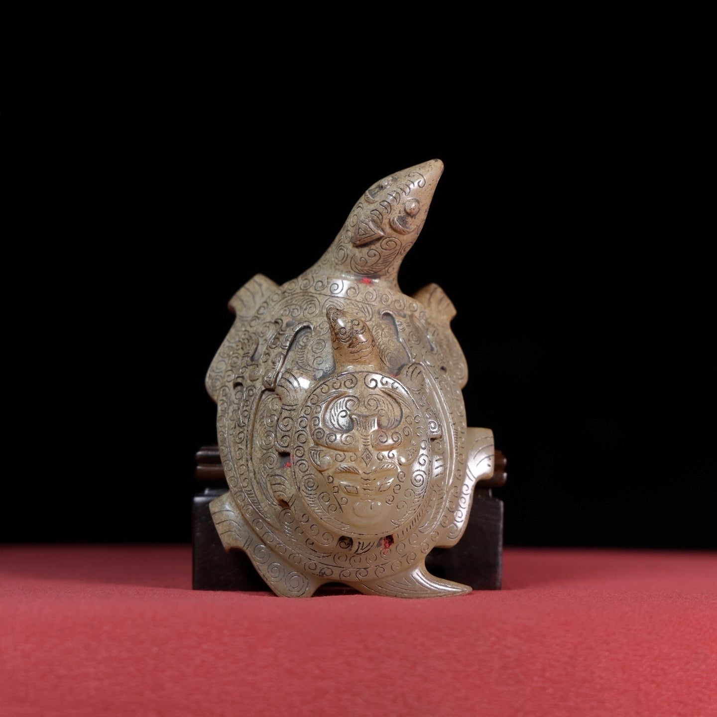 A1760 Superb Old Chinese Hetian Jade Carved Long Life Turtle Statue