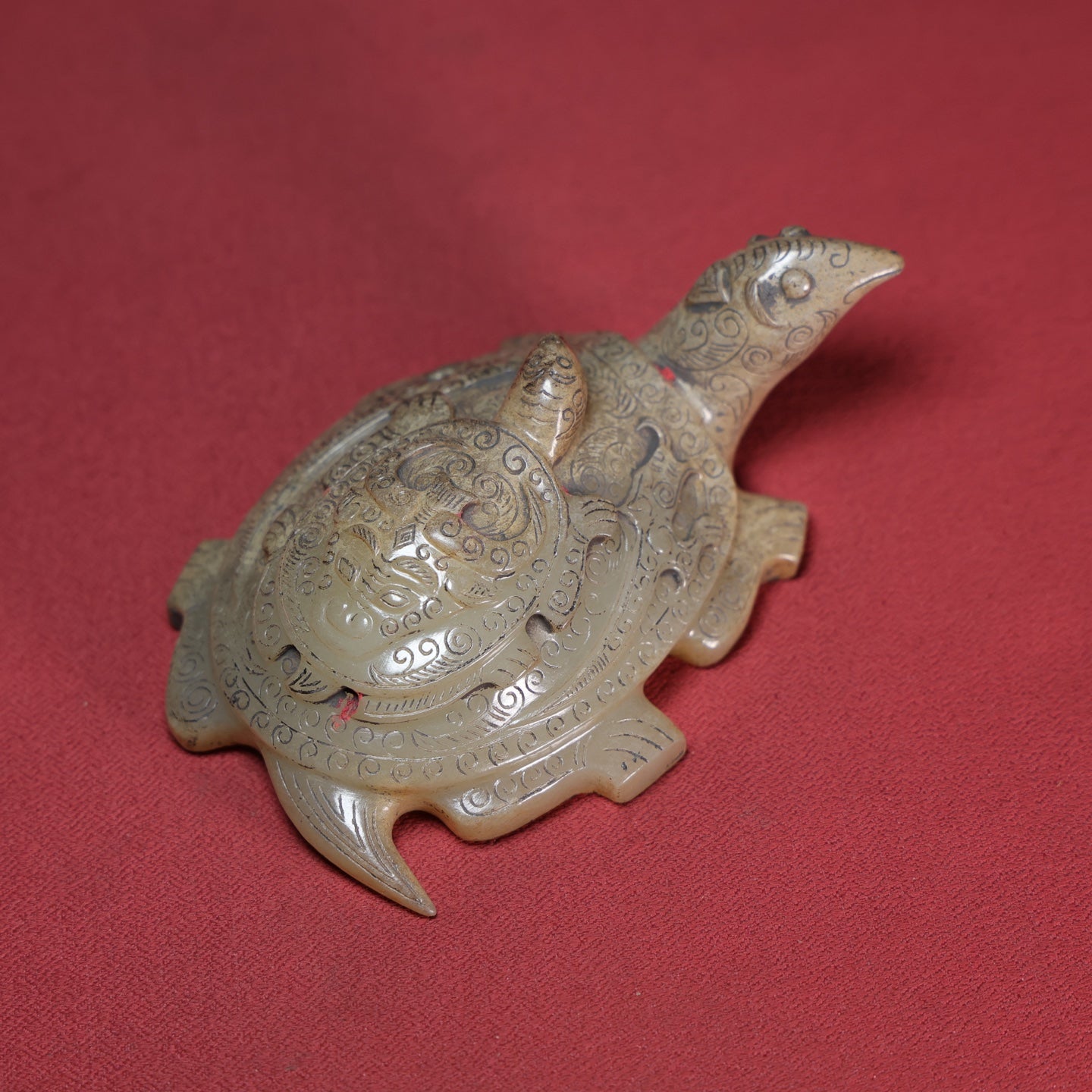 A1760 Superb Old Chinese Hetian Jade Carved Long Life Turtle Statue