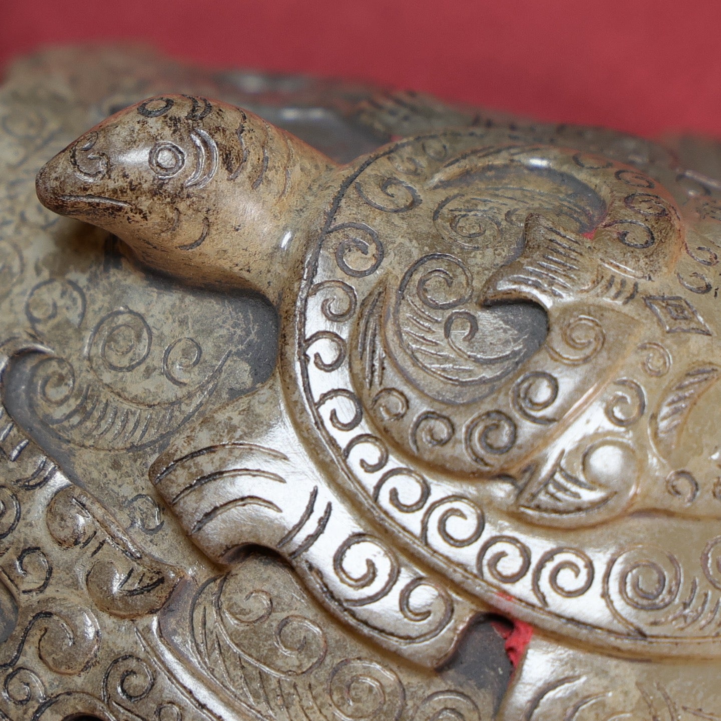 A1760 Superb Old Chinese Hetian Jade Carved Long Life Turtle Statue