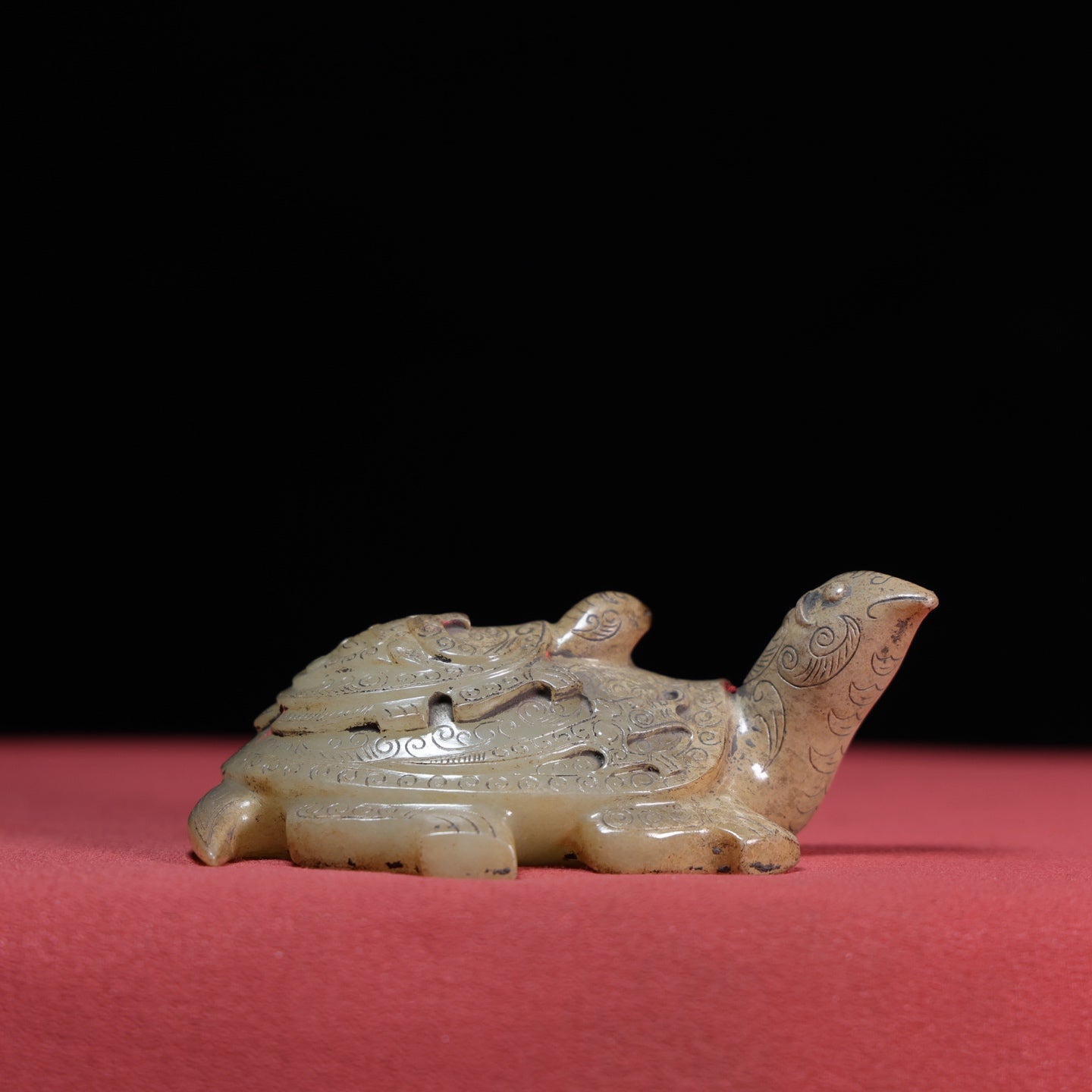 A1760 Superb Old Chinese Hetian Jade Carved Long Life Turtle Statue