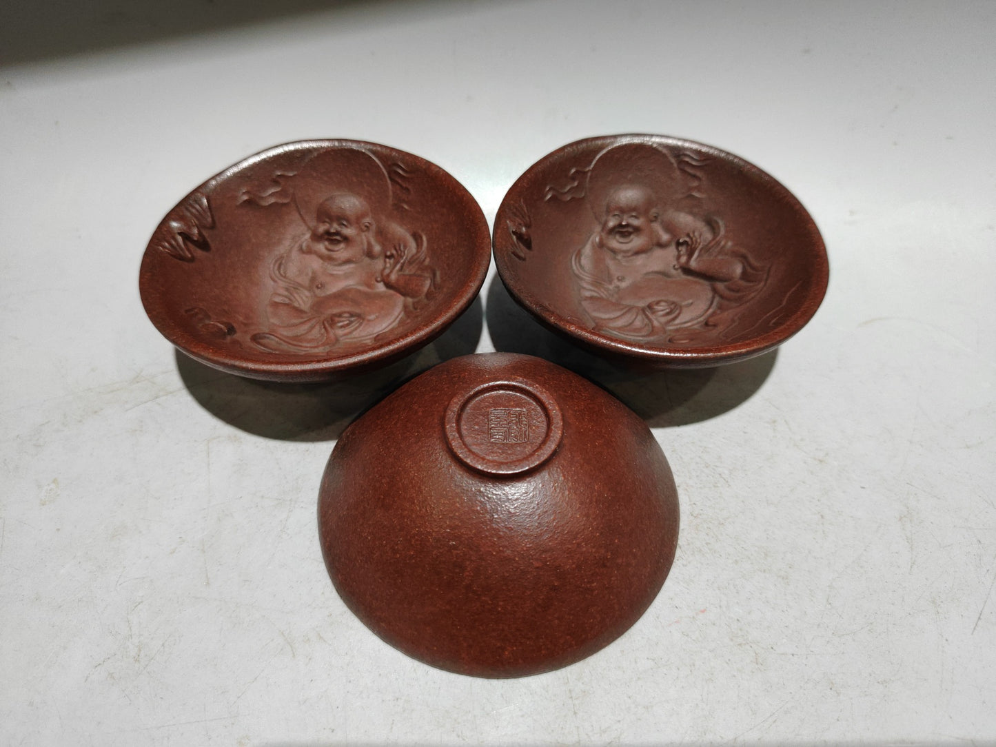 A1858 A Set Chinese Yixing Zisha Dragon Turtle Teapot w Cups