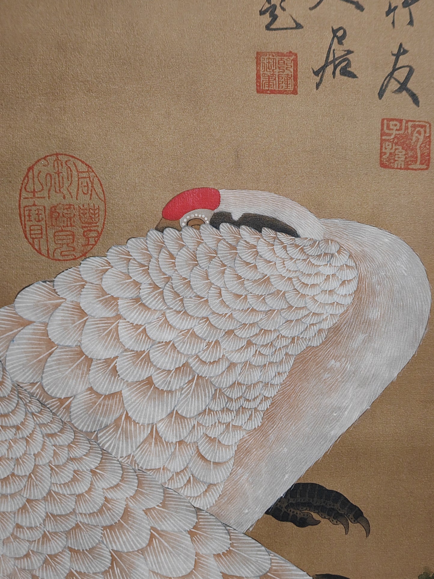 A1897 Chinese Watercolour On Silk Crane Design Painting - Zhao Ji(1082~1135)