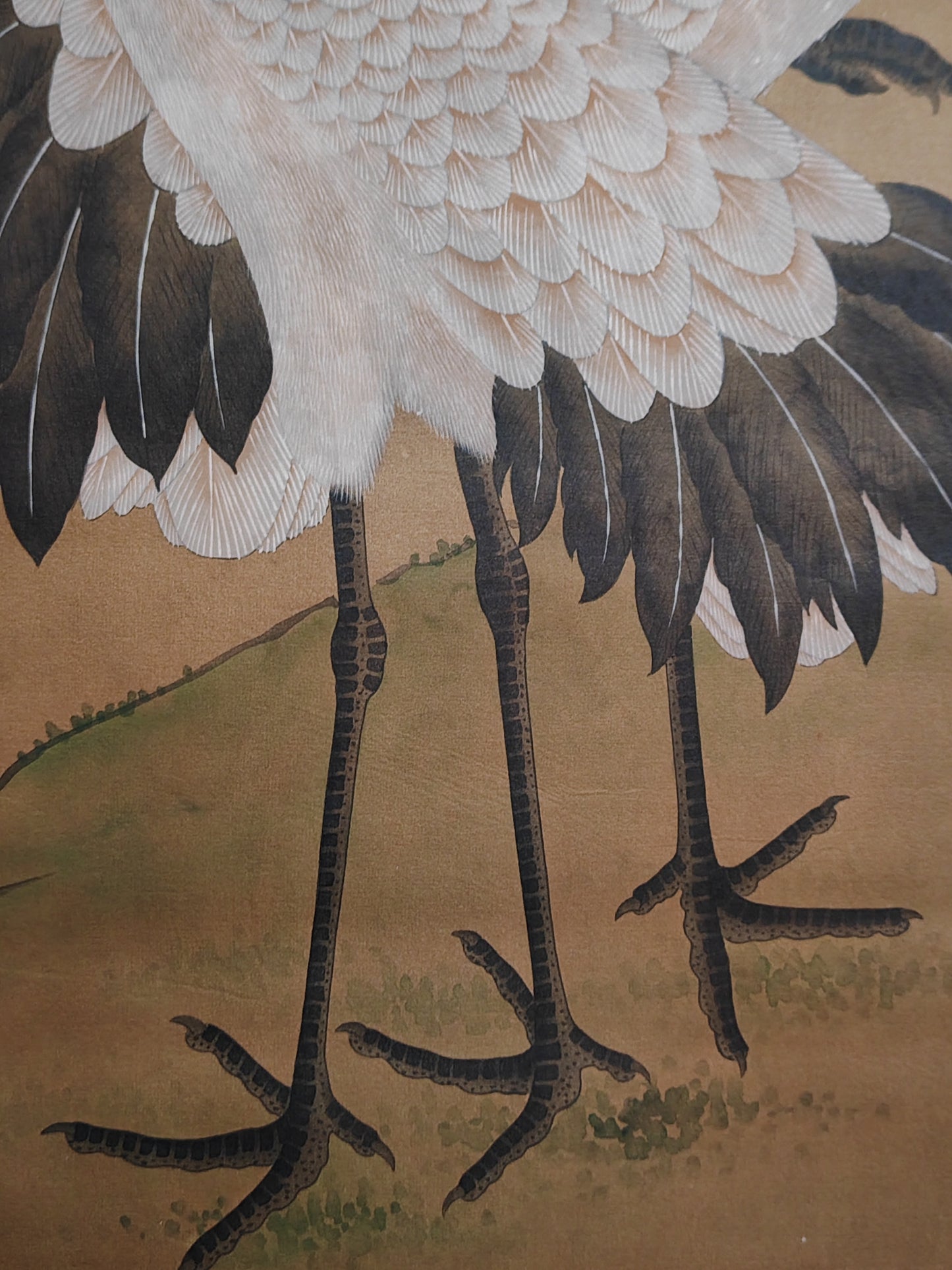 A1897 Chinese Watercolour On Silk Crane Design Painting - Zhao Ji(1082~1135)