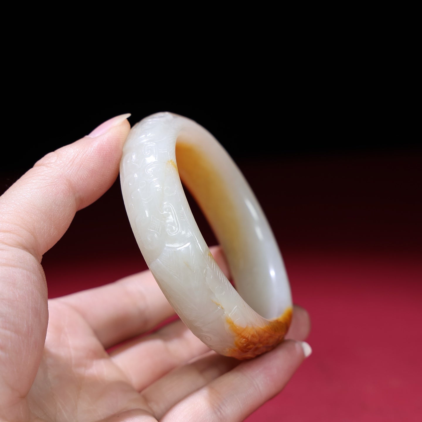 A1959 Inside Diameter 60 MM Chinese Hetian Jade Bracelet