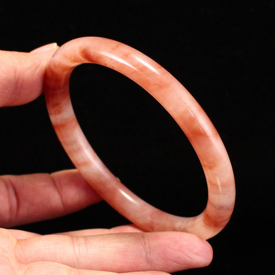 A1963 Inside Diameter 63 MM Natural Quartzite Pink Taohuayu Bracelet