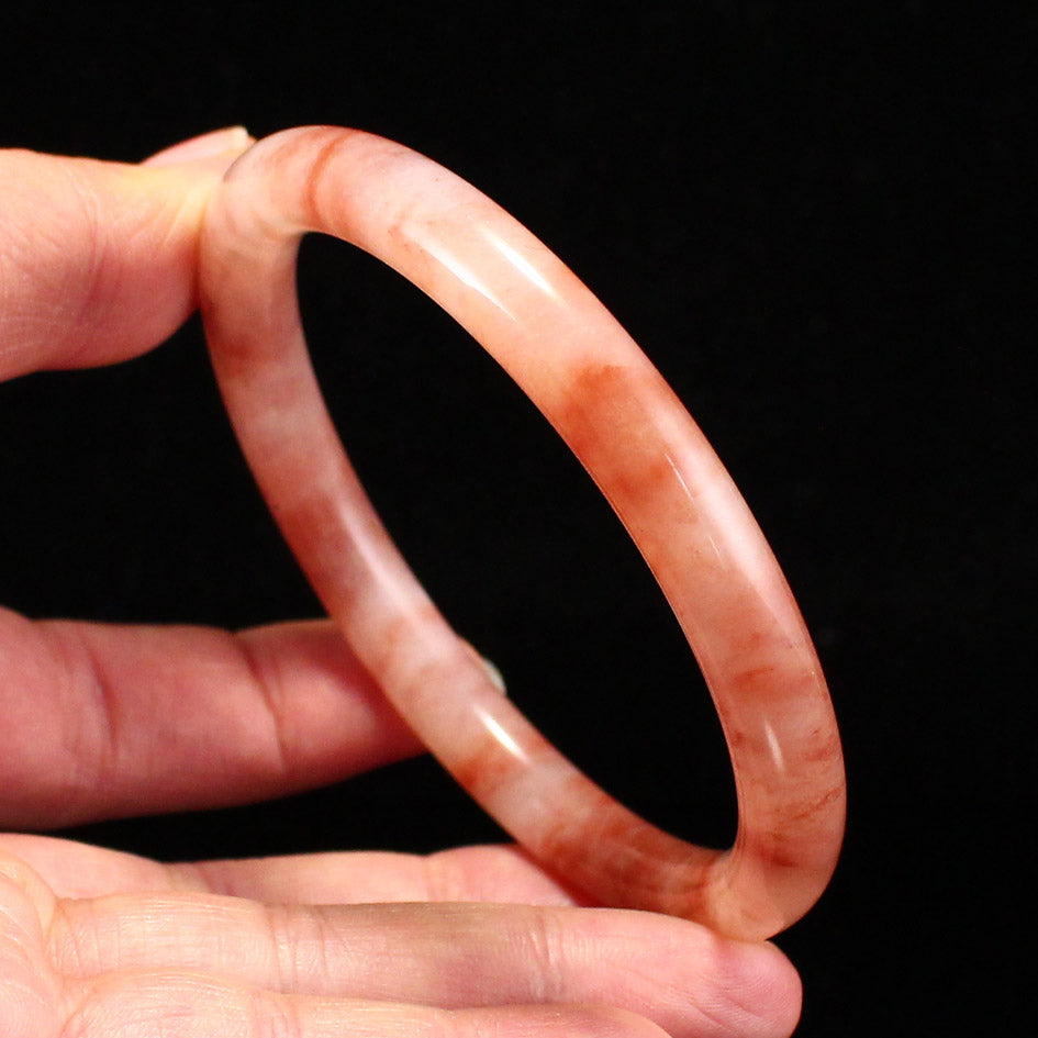 A1963 Inside Diameter 63 MM Natural Quartzite Pink Taohuayu Bracelet