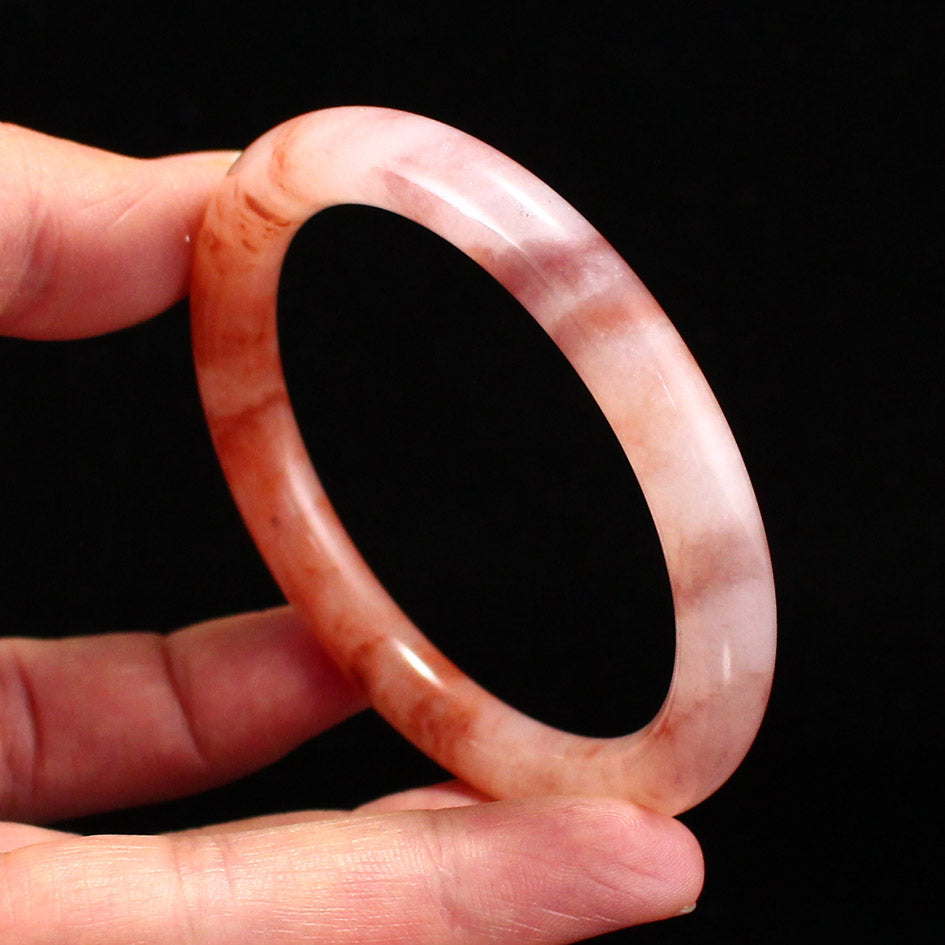A1964 Inside Diameter 55 MM Natural Quartzite Pink Taohuayu Bracelet