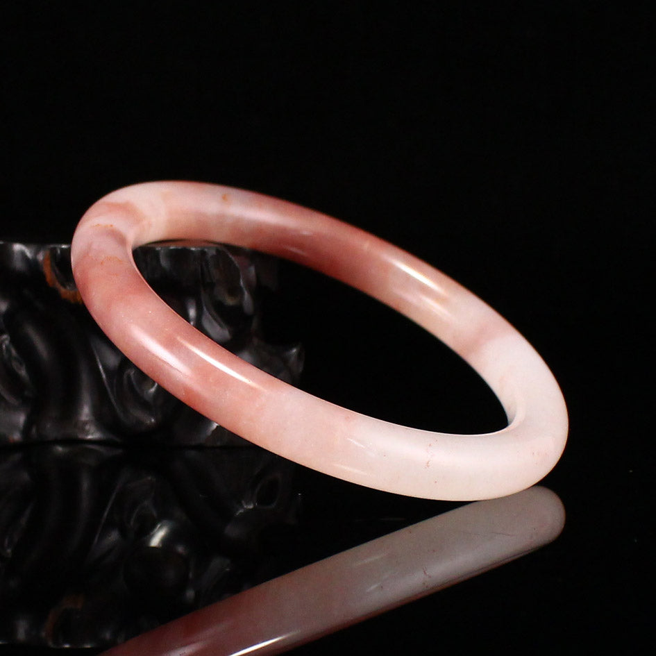A1965 Inside Diameter 59 MM Natural Quartzite Pink Taohuayu Bracelet