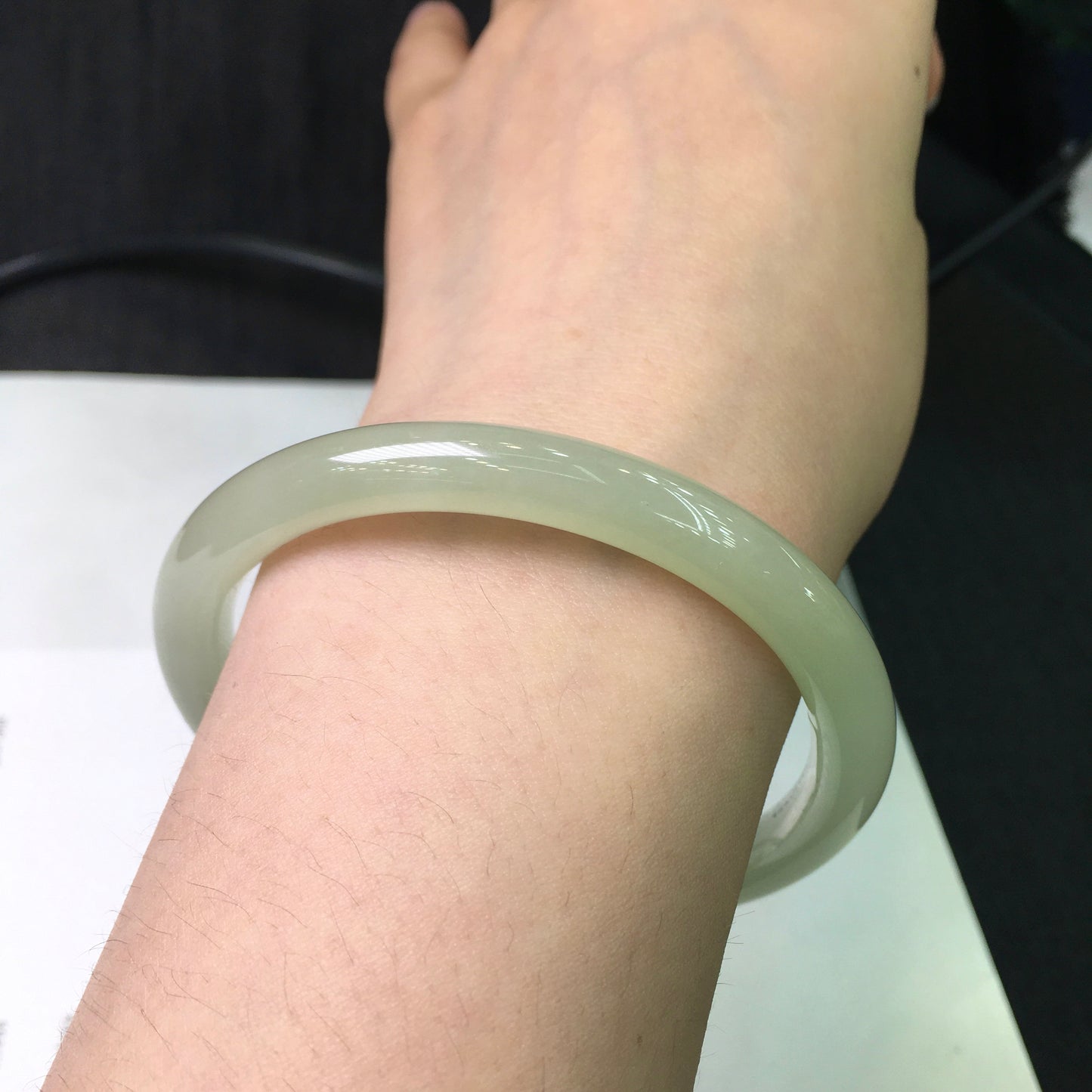 A2005 Inside Diameter 57 MM Chinese Gao Bingqing Hetian Jade Bracelet