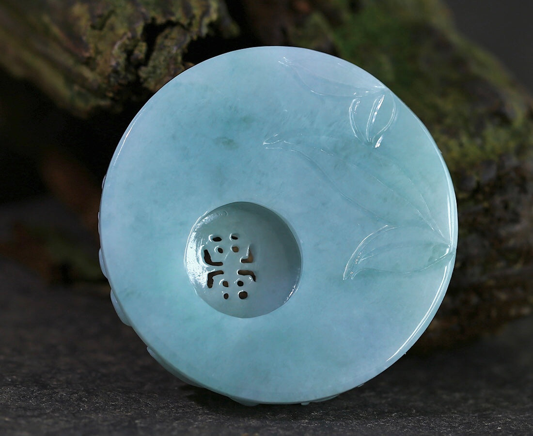 A2028 A Set Natural Jadeite Hand Carved Phoenix Pendant & Jadeiet Dragon Bracelet