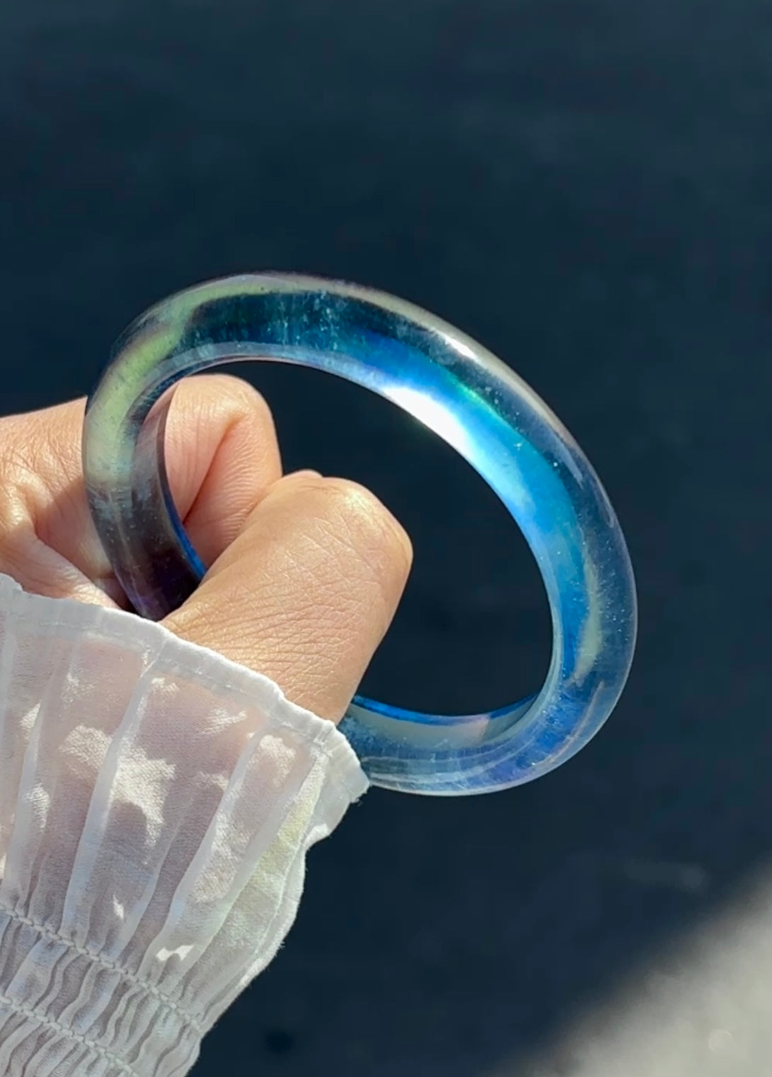 A2035 Inside Diameter 55.2 MM Beautiful Aquamarine Bracelet