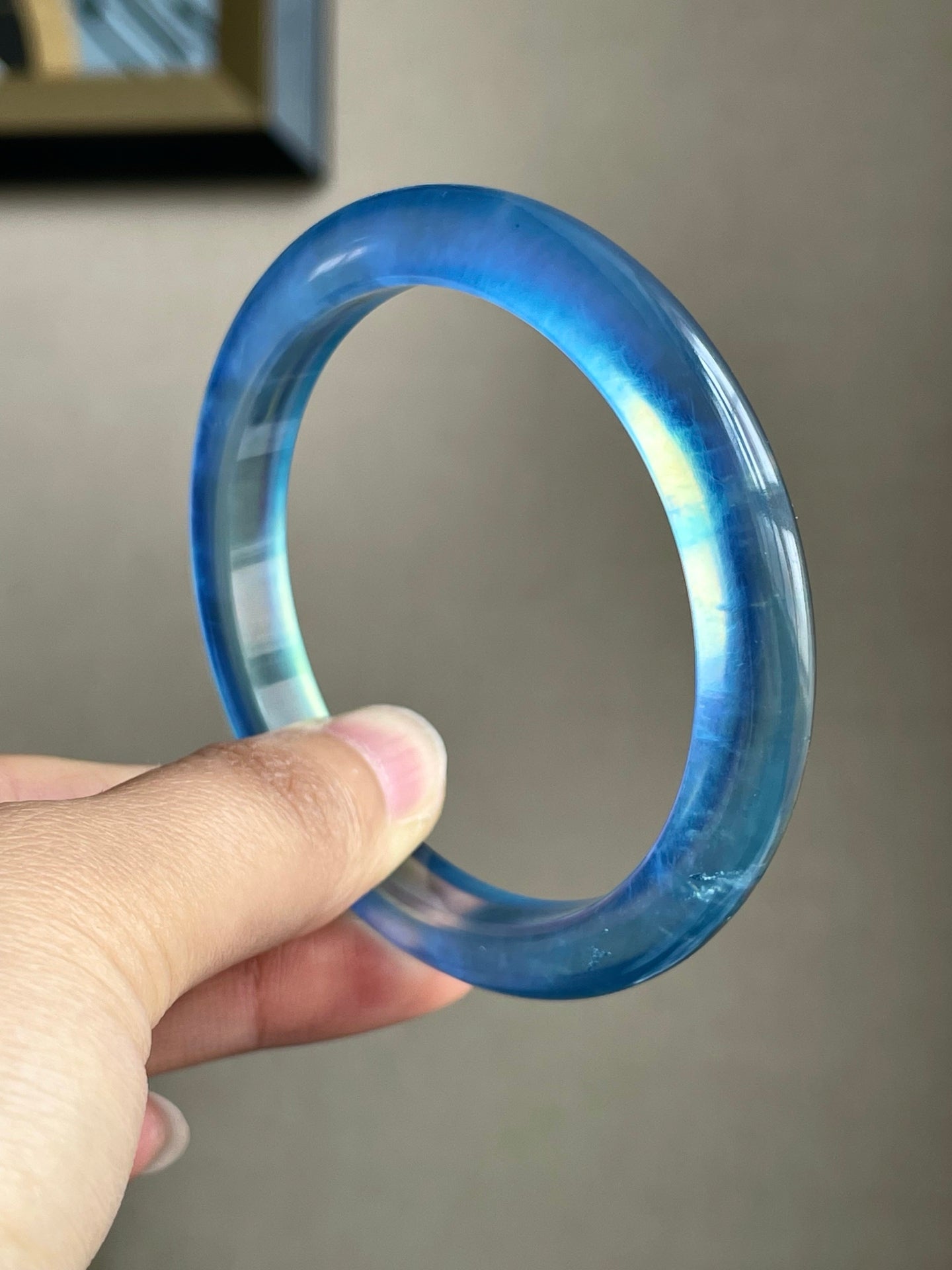 A2036 Inside Diameter 58 MM Beautiful Aquamarine Bracelet