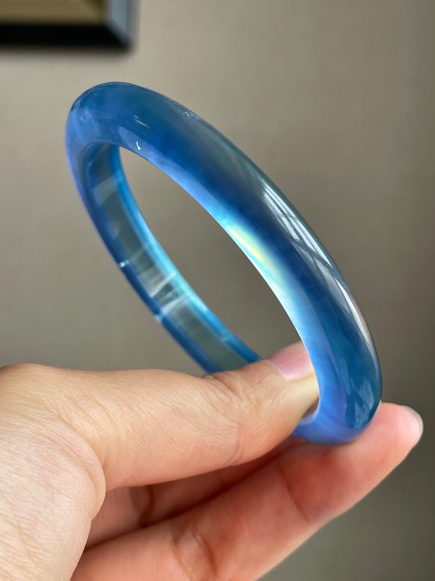 A2036 Inside Diameter 58 MM Beautiful Aquamarine Bracelet
