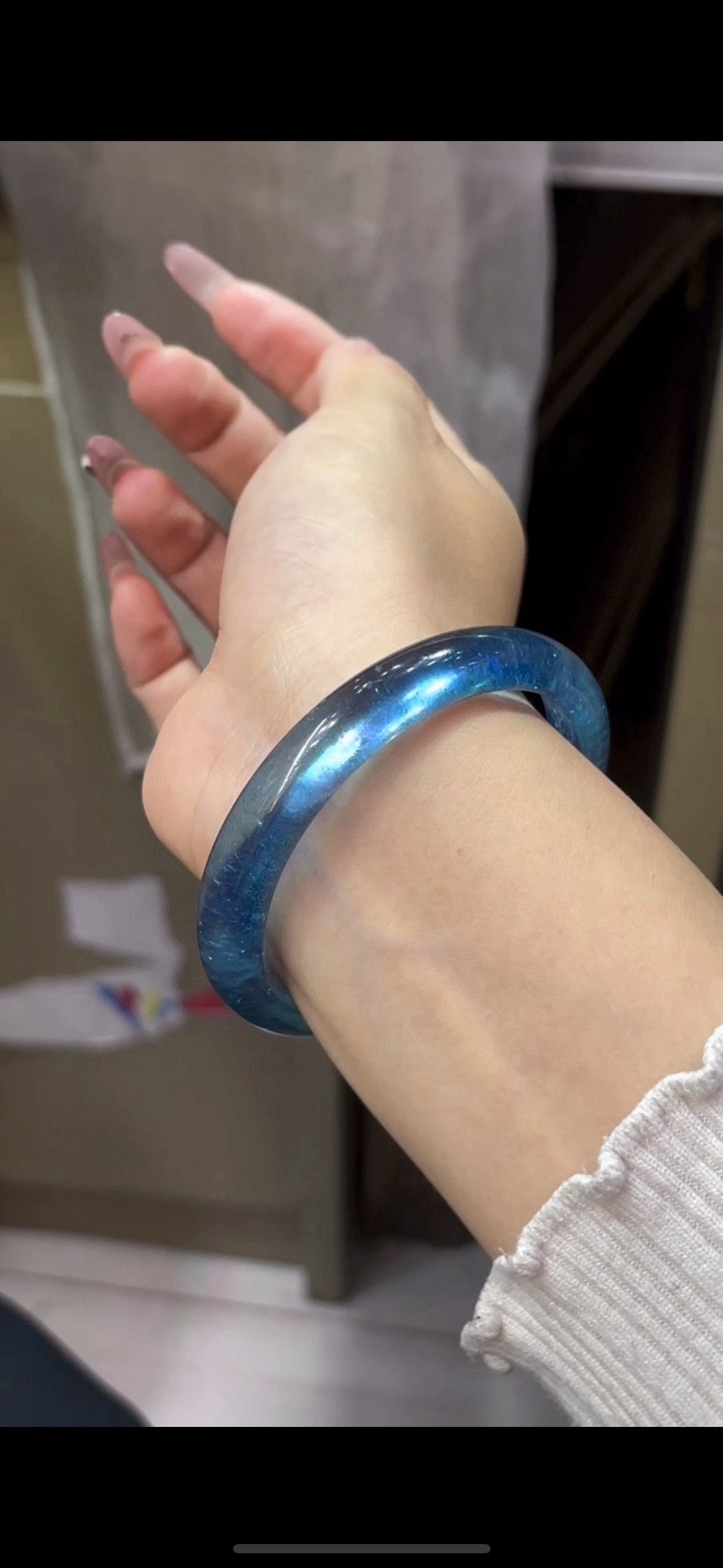 A2037 Inside Diameter 60 MM Beautiful Aquamarine Bracelet