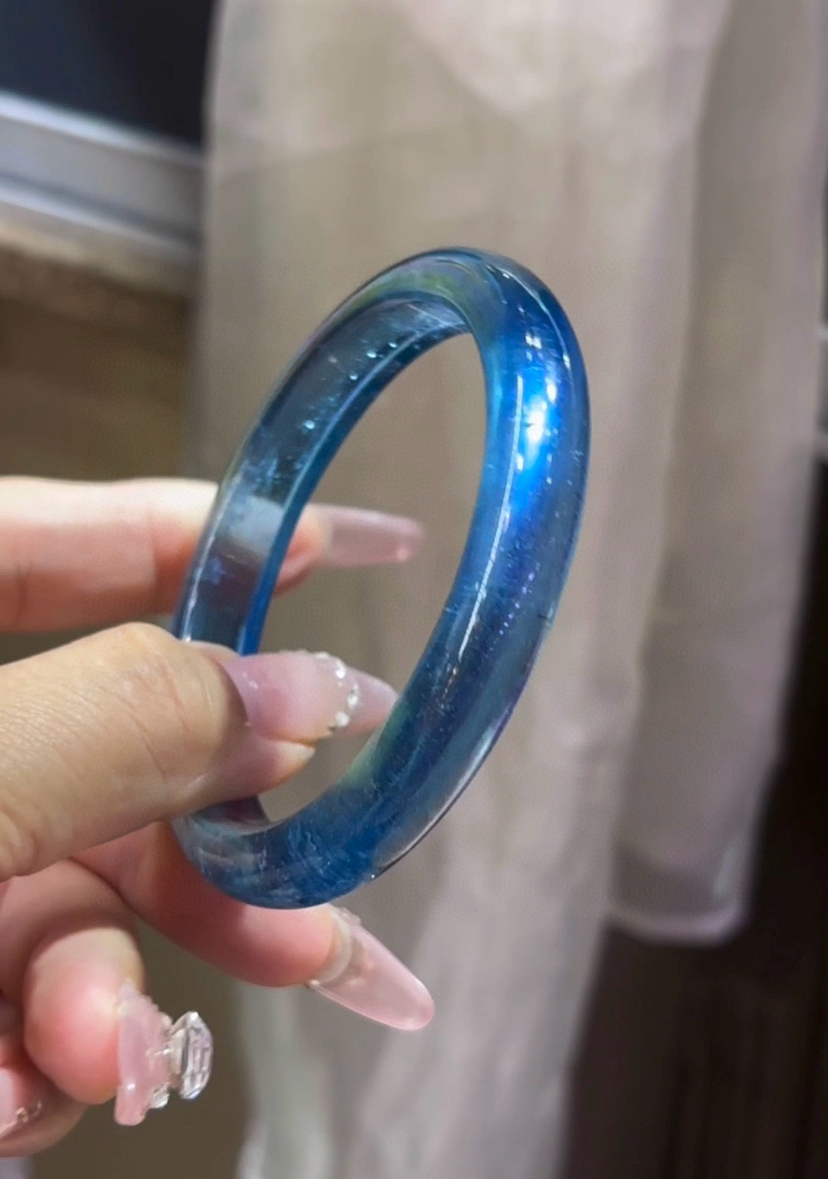 A2037 Inside Diameter 60 MM Beautiful Aquamarine Bracelet