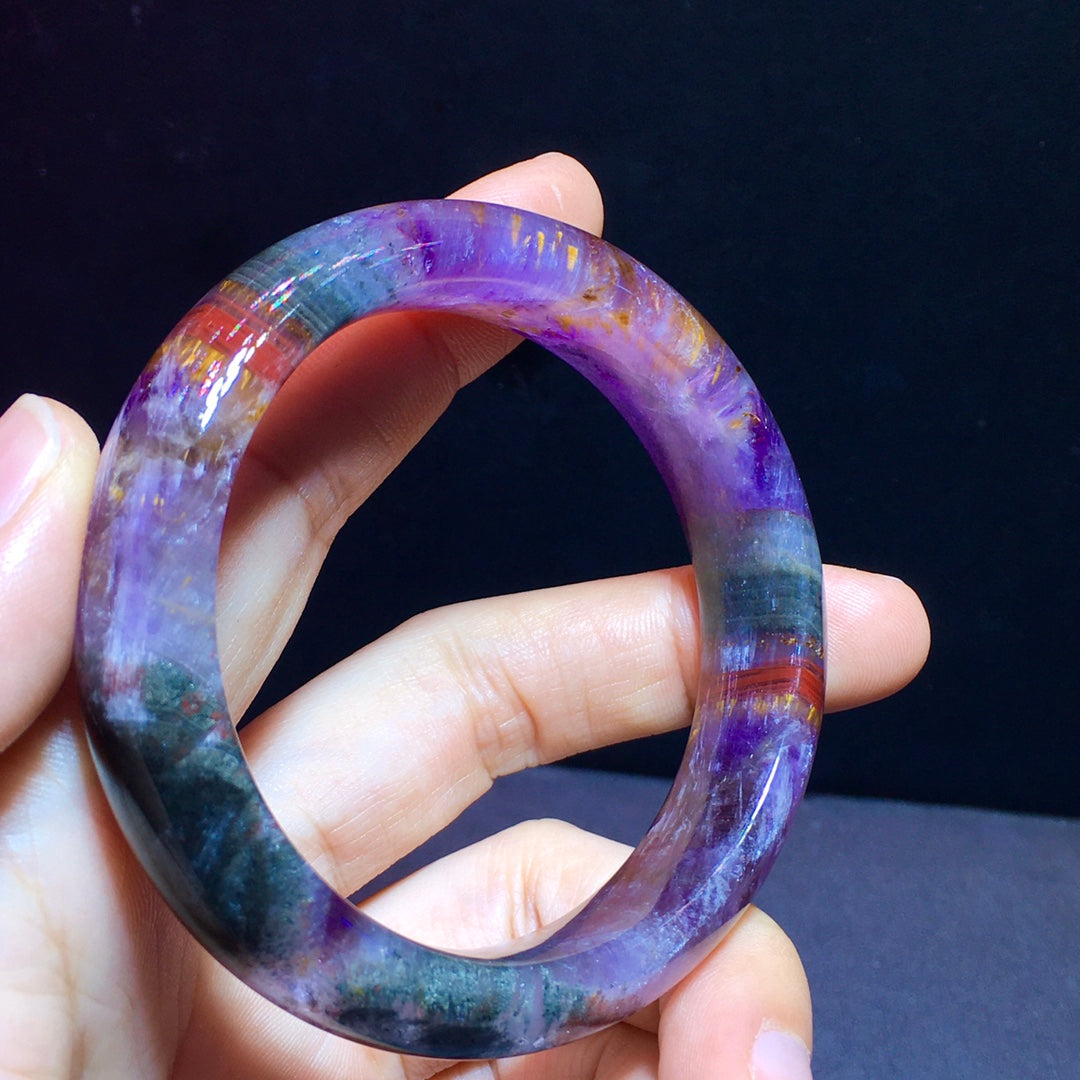 A2049 Inside Diameter 55.2 MM Exquisite Purple titanium crystal Bracelet