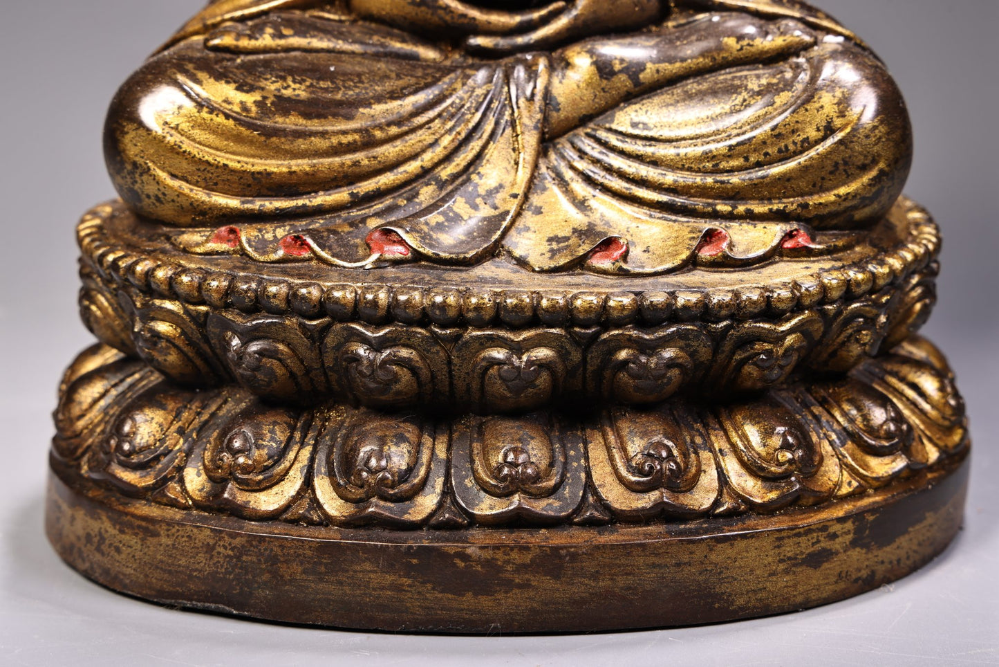 A2096 Vintage Chinese Gilt Gold Bronze Siddhartha Buddha Statue