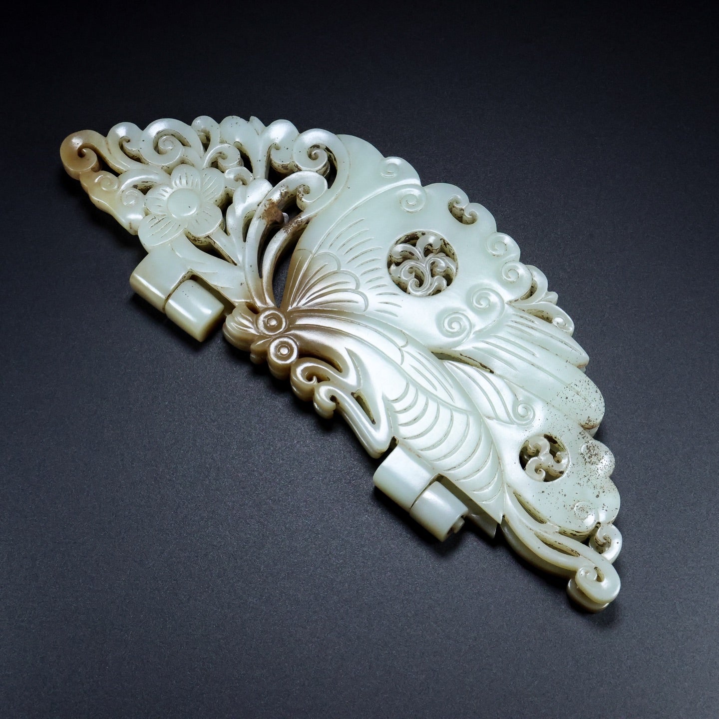 A2158 Superb Chinese Hetian Jade Butterfly Jade Bi